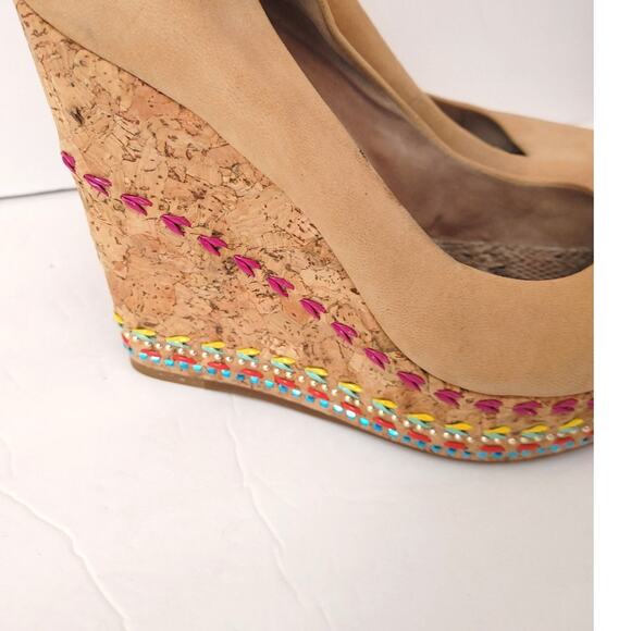 Gianni Bini Espadrilles Platform Shoes Colorful Weave Sz 10 - Picture 2 of 7